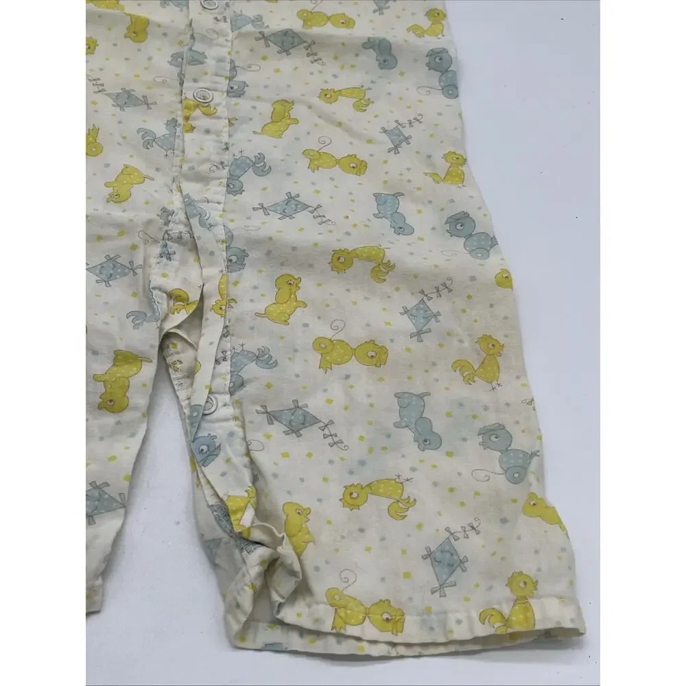 Vintage 1950s/60s Toddler Romper – Yellow & Blue Unisex One‑Piece 12–18 Months